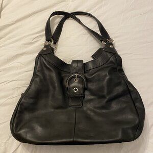 Black Coach Purse with Blue Lining